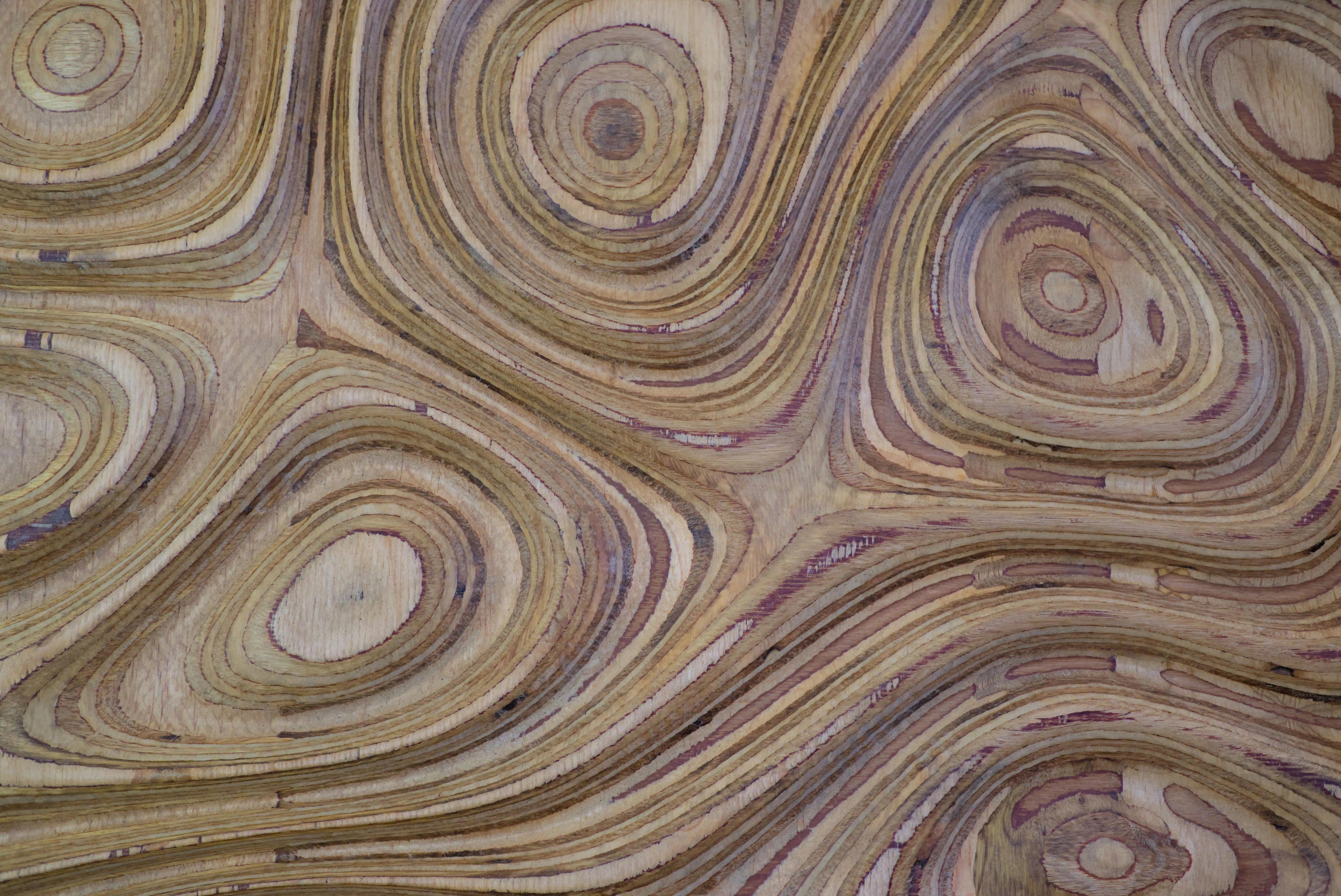 A contoured plywood surface